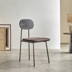 Yutapi - Chaise Mohawk choco en chêne massif