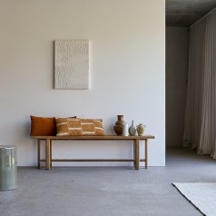 Antonia - Decoratief bankje van gerecycled massief teakhout