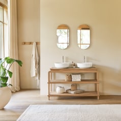 Achille - Vanity unit in solid teak, 135 cm