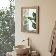 Lila - Specchio in legno di acacia massello 55,5x50 cm