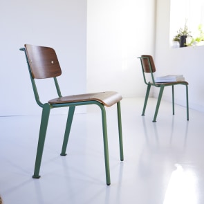 Mio - Lichen walnut and metal Chair