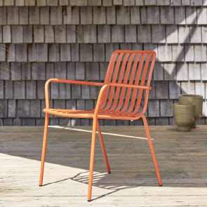 Gaby - Orange metal garden Armchair