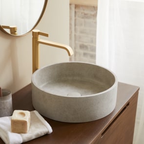 Gina - Round Grey Concrete Bathroom Sink