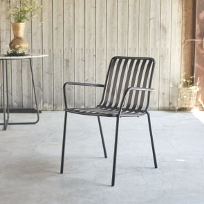 Gaby - Black metal garden carver chair