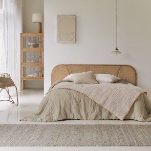 Billie - Headboard in solid mindi and canework 200 cm