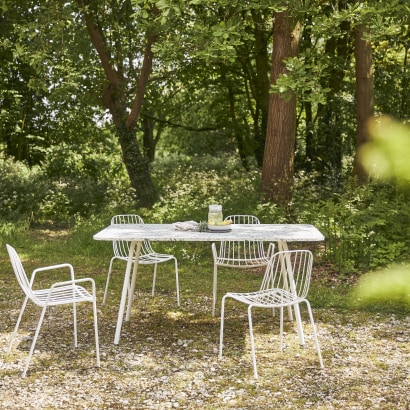Elio - Rechteckiger Gartentisch aus Premium-Terrazzo und Metall, green, 4-6 Pers.