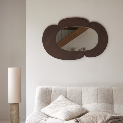 Eda - Ovaler Spiegel aus dunklem Mindiholz 115x75 cm