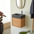 Basic - Solid teak and black marble unit