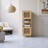 Luis - Solid elm and rattan tall cabinet