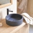 Gina - Round washbasin in black terrazzo