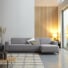 Lars - Divano angolare con chaise-longue a destra in tessuto grigio 300 x 150 cm, 5 posti