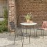 Elio - Table de jardin ronde en terrazzo premium et métal brown 4 pers.