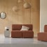 Swann - Modulaire 2-zitsbank van massief acacia en terracotta stof