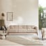 Bjorn - Solid oak and beige fabric 3-seater sofa