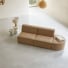 Dario - Two-seater modular bench seating in camel-coloured fabric