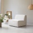Dario - Modular armless chair in beige fabric