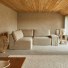 Nils - Divano angolare modulabile in lino naturale, 3 posti