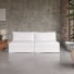 Nils - Divano dritto modulabile in lino bianco, 2-3 posti
