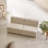 Dario - Modular straight sofa in beige fabric, 2-seater