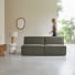 Dario - Modular 2-seater sofa in green fabric