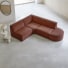 Dario - Modul-Ecksofa mit mahagonifarbenem Stoffbezug, 4–5 Sitzplätze