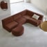 Dario - Modul-Ecksofa mit mahagonifarbenem Stoffbezug, 5–6 Sitzplätze