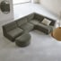 Dario - Modulares Ecksofa aus grünem Stoff, 5-6 Sitzplätze