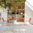 Gaby - Rectangular garden table in orange metal, seats 4–6