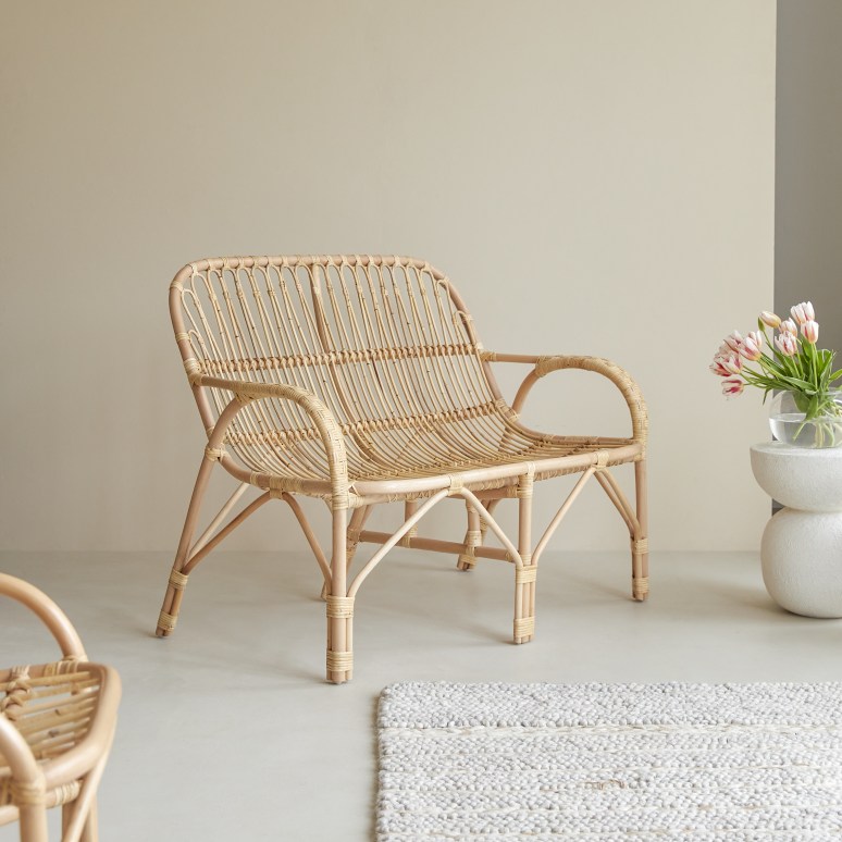 Rattan double chair discount