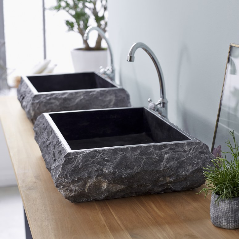 Scrula Slim - Black Marble Bathroom Sink