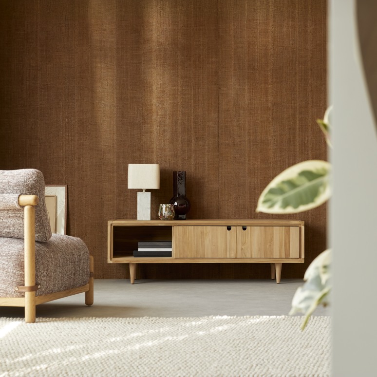 Jonàk - Mobile TV in teak massello 140 cm