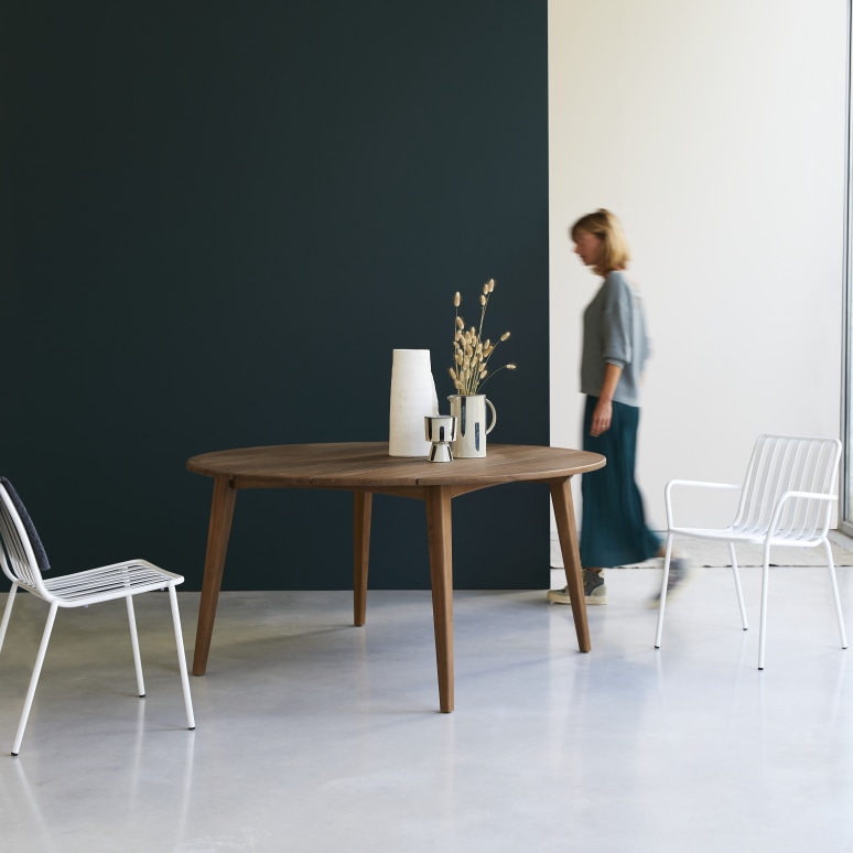 Gerecycled massief teakhouten eettafel voor 8 personen