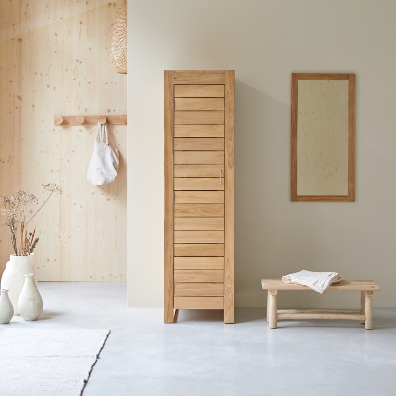 Minimalys - Solid teak single storage Wardrobe