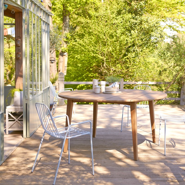Recycled solid teak garden table, 8 seats