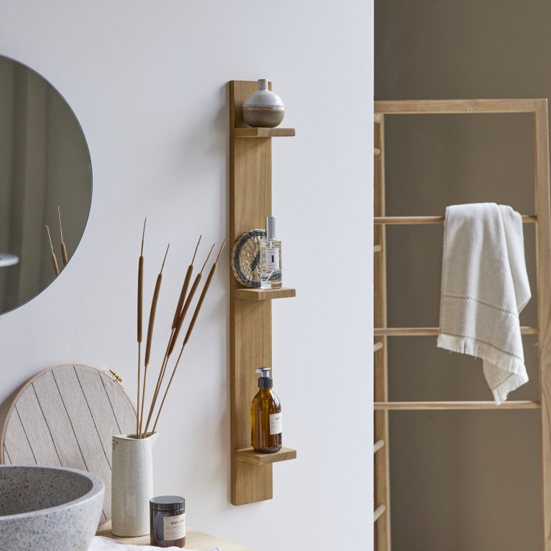 Bahya - Solid teak vertical bathroom Shelf