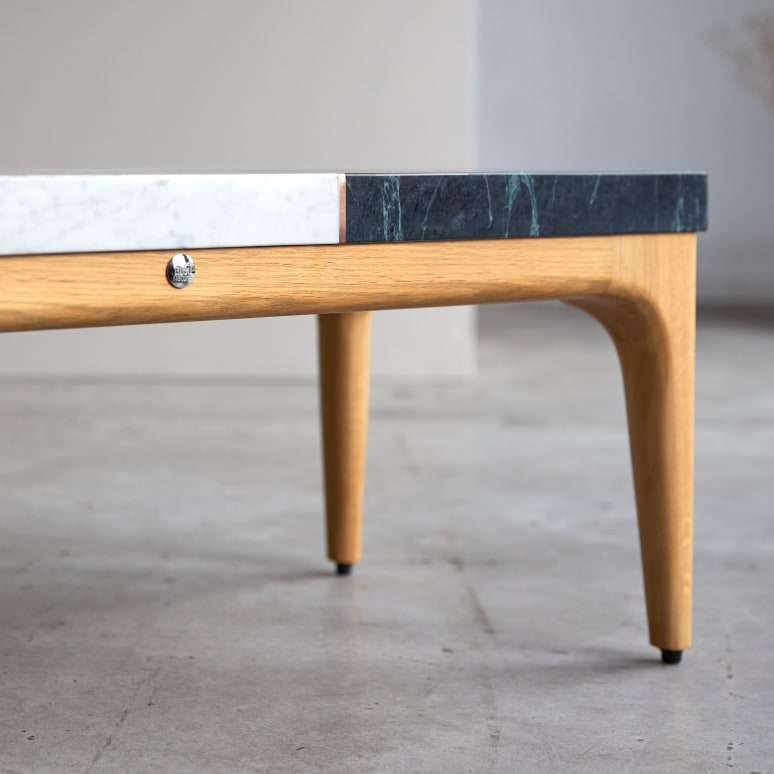 Oak and marble coffee table discount