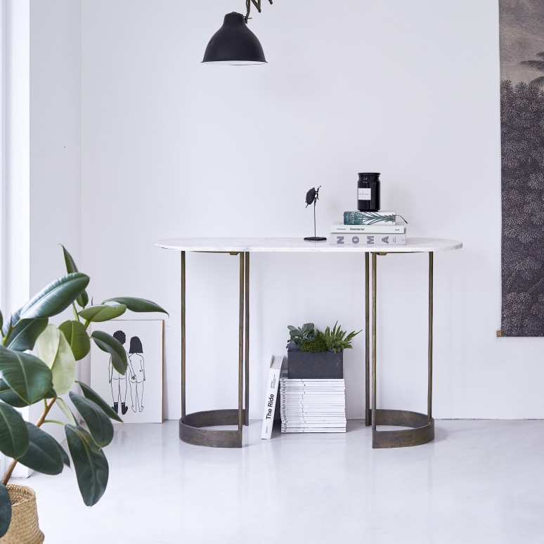 Console en métal et marbre 120 cm - Meubles pour le salon - Tikamoon