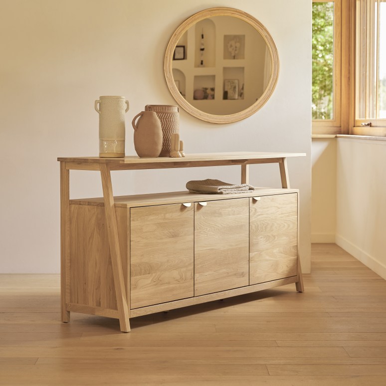 Solid oak Sideboard 165 cm Dining Room Sideboards Tikamoon