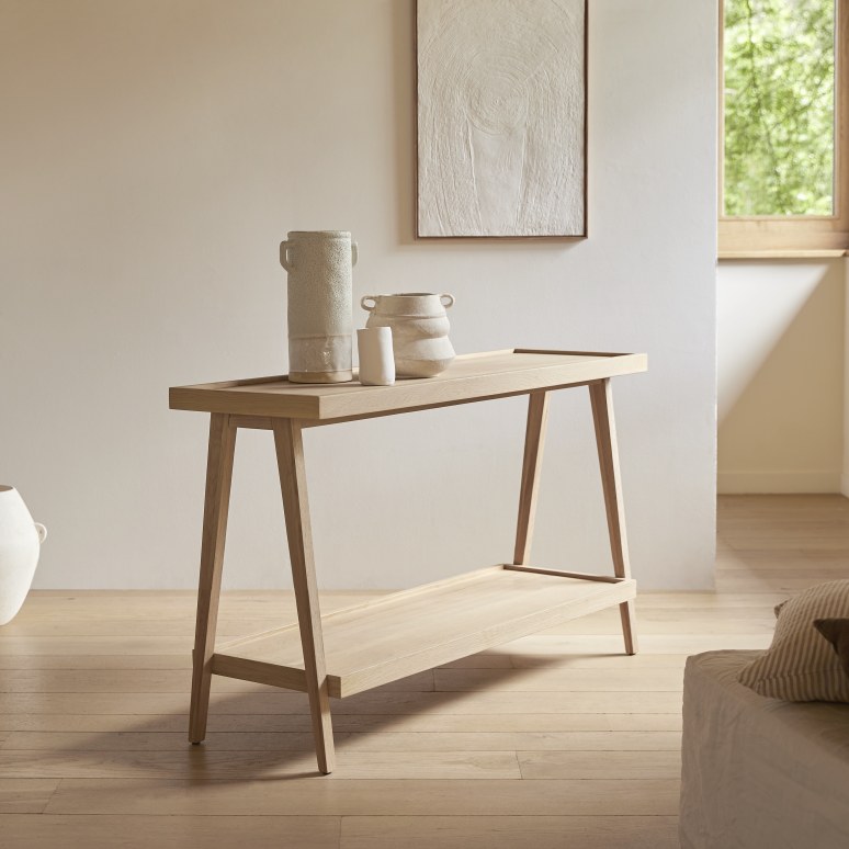 Solid oak Console table Living room Console Tables Tikamoon