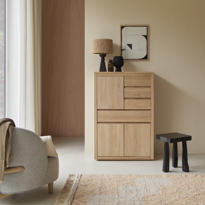 Paulo - Massief eikenhouten dressoir 80 cm