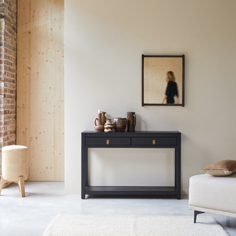 Zenaka - Solid Pine 2-Drawer Console Table