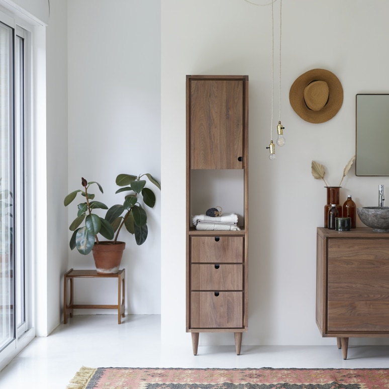 Solid walnut Column - Bathroom / Cupboards - Tikamoon