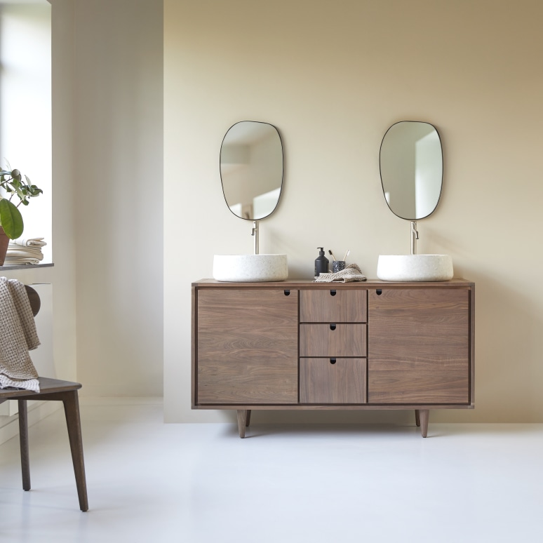 Jonàk - Solid walnut vanity unit 145 cm