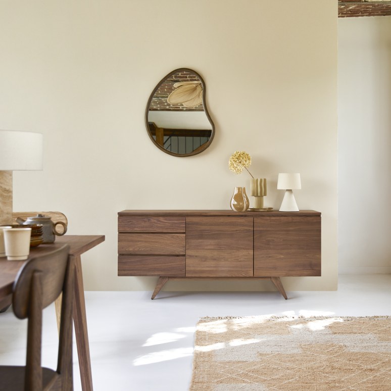 Solid walnut Sideboard 180 cm Dining Room Sideboards Tikamoon