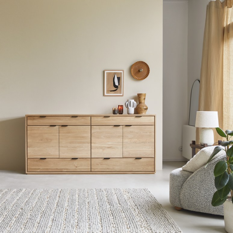 Buffet in legno di quercia massello 200 cm Senson