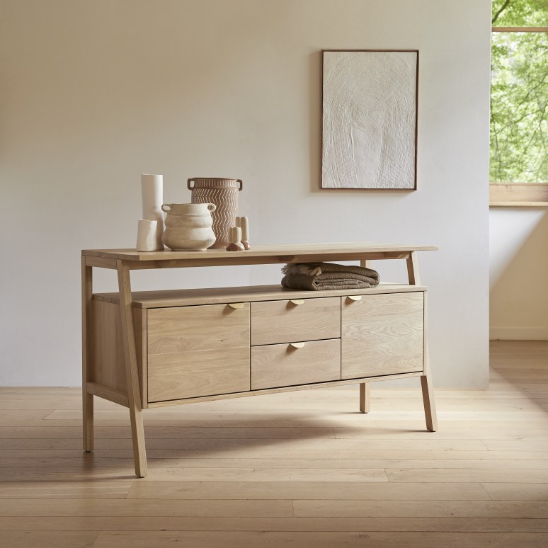 Solid oak Sideboard 140 cm Dining Room Sideboards Tikamoon