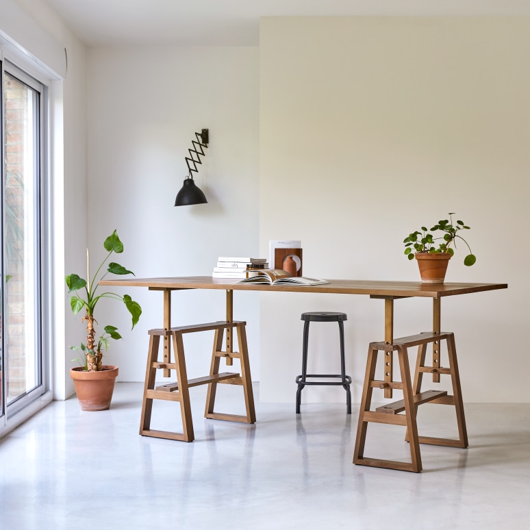 Teak desk 200 cm Office storage furniture Tikamoon