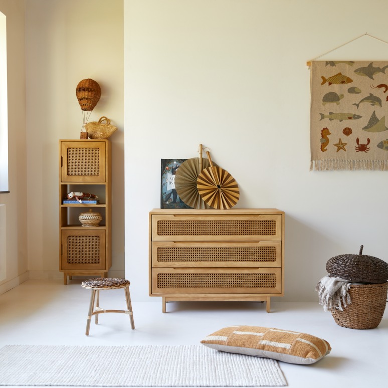 Wiener Gevlochten per meter, 60 x 200 cm, natuurlijk rotan voor stoel, meubels, kast, commode, fauteuil, kastdeur, naturel