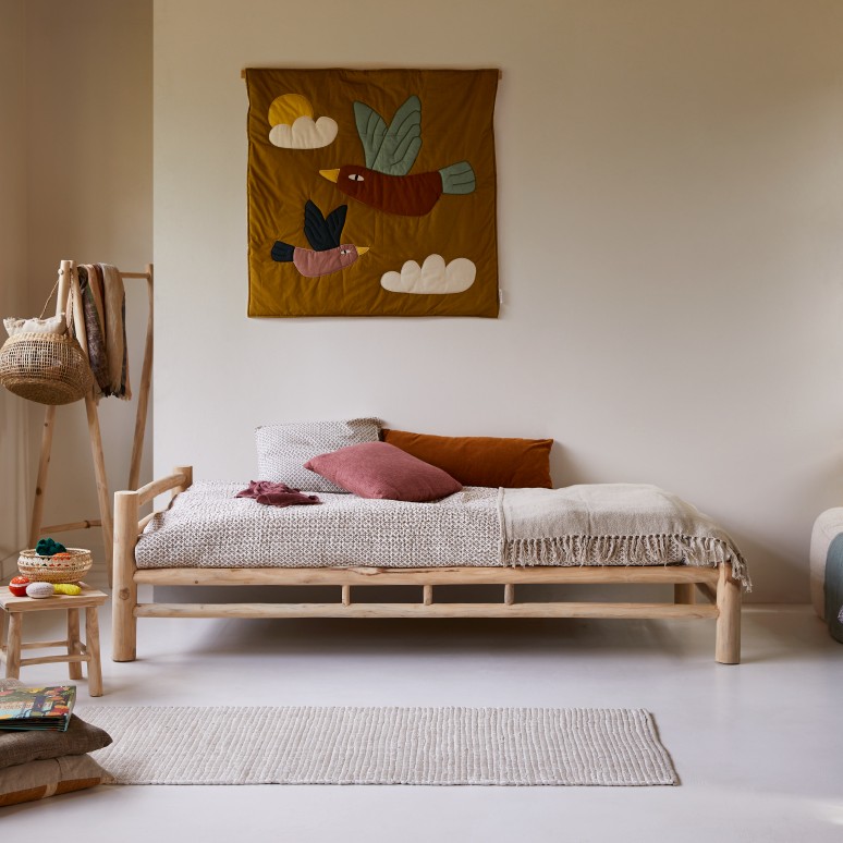 Kalif - Cama infantil de teca maciza 90x190 cm