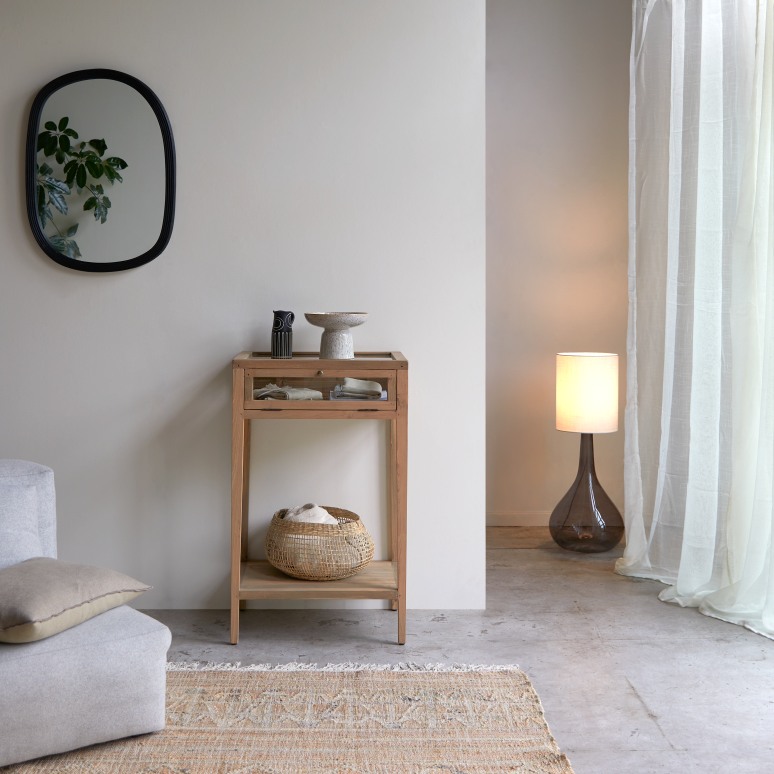 Inès - Glazed solid reclaimed teak console table